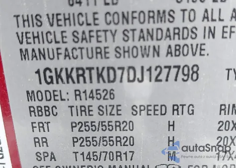 2013 GMC Acadia Denali из США, поврежденный, VIN 1GKKRTKD7DJ127798